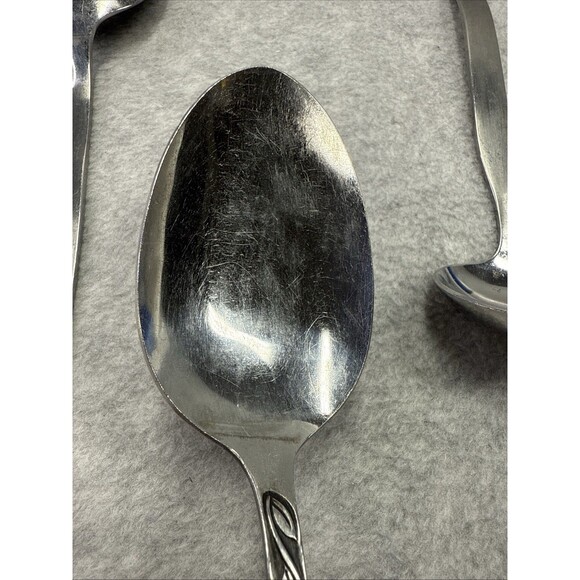 3 pc Vintage Amefa Holland Tulip Time Serving Set Stainless Flatware Retired MCM - Picture 5 of 9